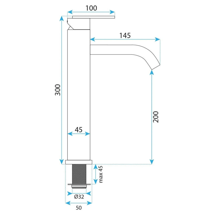 REA-B0971 - Μπαταρία νιπτήρα ONTARIO 30 cm σε βουρτσισμένο χαλκό