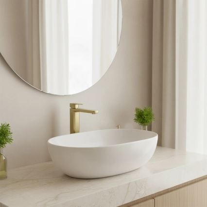 REA-B0977 - Μπαταρία νιπτήρα ARLO 30 εκ. σατινέ χρυσή