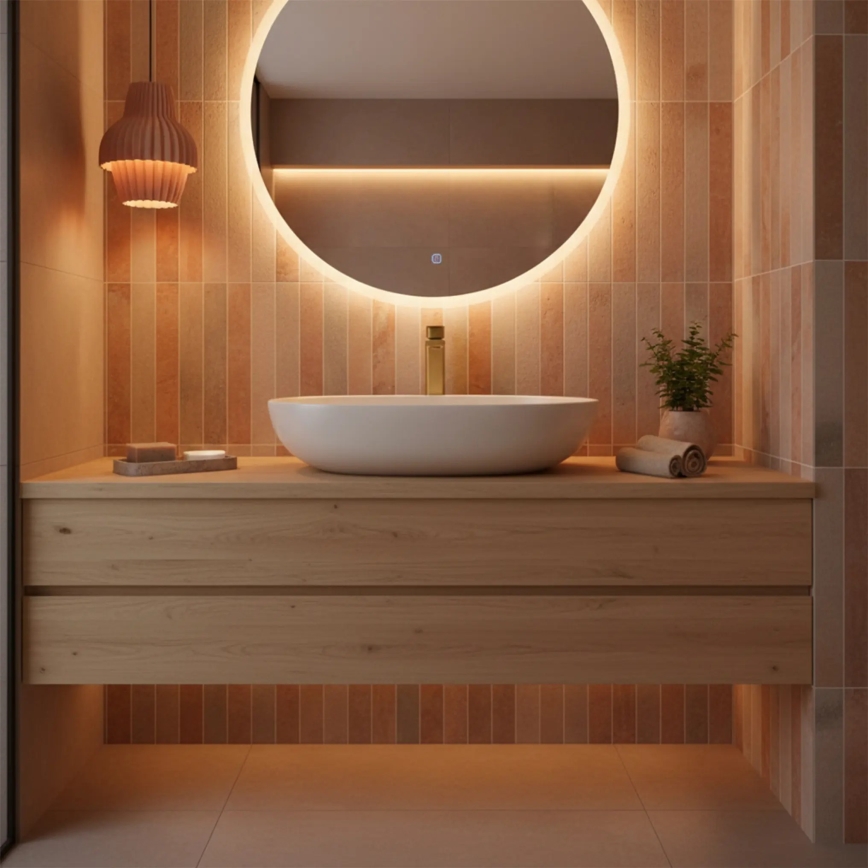 REA-B0977 - Μπαταρία νιπτήρα ARLO 30 εκ. σατινέ χρυσή