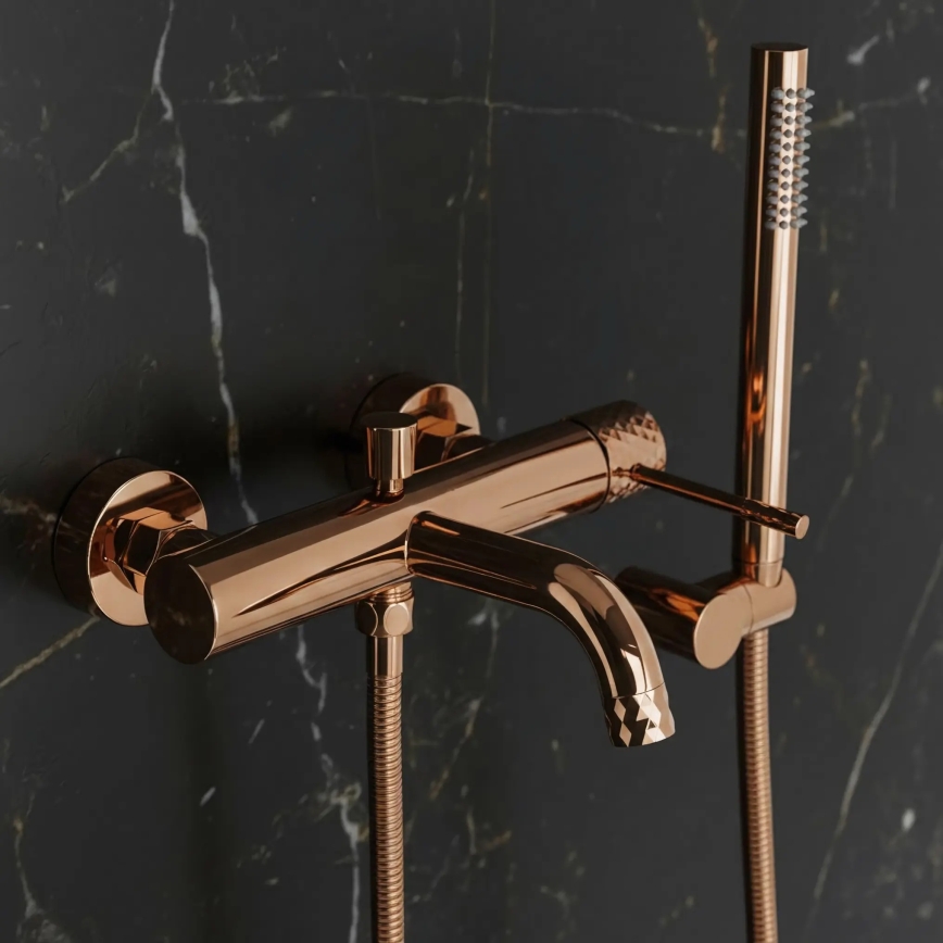 REA-B0980 - Σετ μπαταρίας για μπανιέρα LUNGO DIAMOND, βουρτσισμένος χαλκός