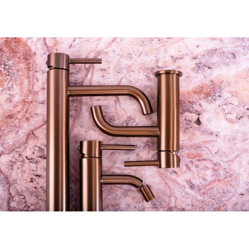 REA-B1112 - Μπαταρία νιπτήρα LUNGO 16,5 cm σε βουρτσισμένο χαλκό