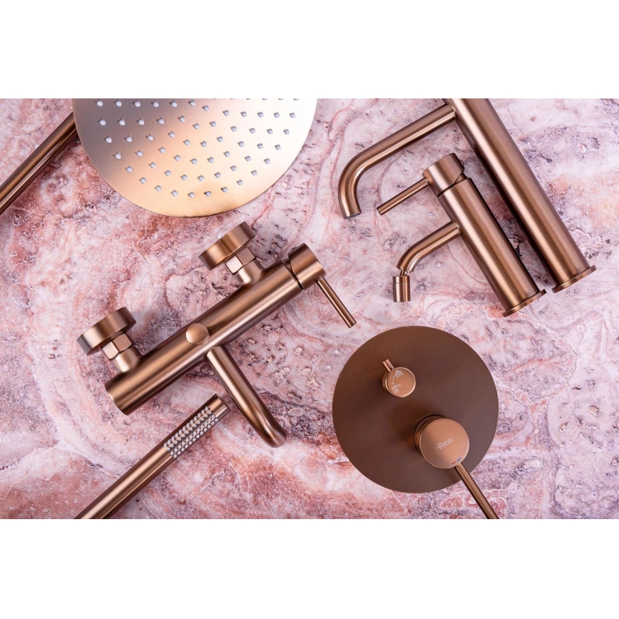 REA-B1112 - Μπαταρία νιπτήρα LUNGO 16,5 cm σε βουρτσισμένο χαλκό