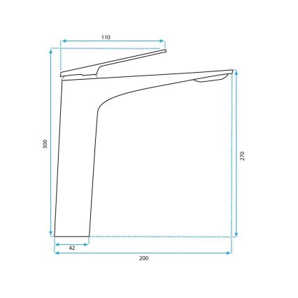REA-B1126 - Μπαταρία νιπτήρα AVALON 30 cm μαύρη