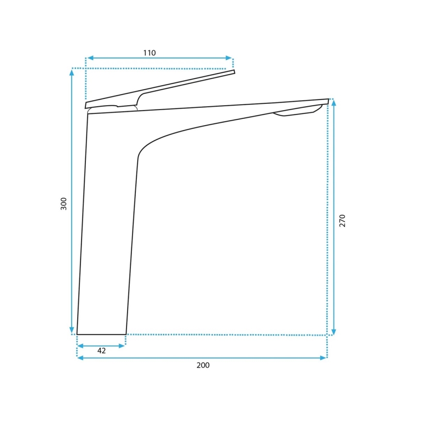 REA-B1126 - Μπαταρία νιπτήρα AVALON 30 cm μαύρη