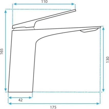 REA-B1178 - Μπαταρία νιπτήρα AVALON 16,5 cm γυαλιστερό χρώμιο