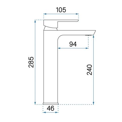 REA-B3006 - Μπαταρία νιπτήρα ARGUS 28,5 cm με βουρτσισμένη χάλκινη επιφάνεια