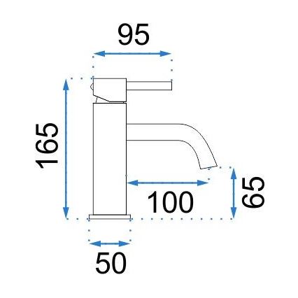REA-B4102 - Μπαταρία νιπτήρα LUNGO 16,5 cm μαύρη