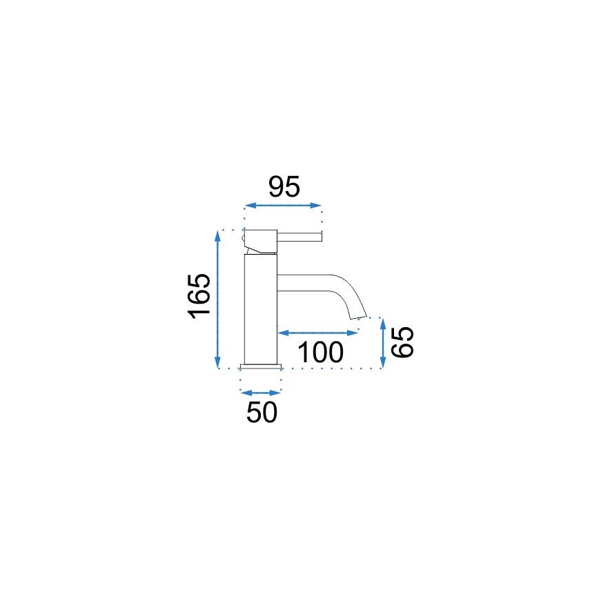 REA-B4102 - Μπαταρία νιπτήρα LUNGO 16,5 cm μαύρη