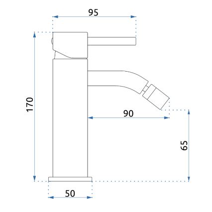 REA-B4702 - Μπαταρία μπιντέ LUNGO 17 cm βούρτσιστο χρυσό