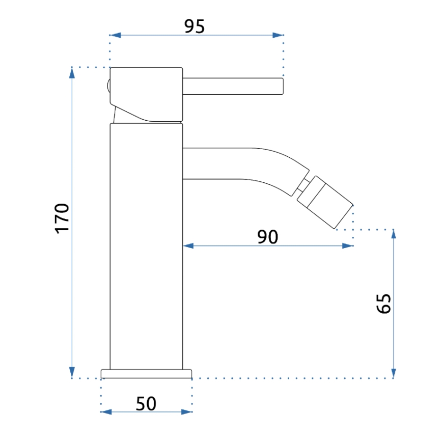 REA-B4702 - Μπαταρία μπιντέ LUNGO 17 cm βούρτσιστο χρυσό