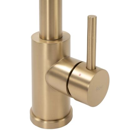 REA-B4821 - Μπαταρία νεροχύτη COLIN 42,5 cm με εξαγώγιμη κεφαλή ντους, σε βουρτσισμένο χρυσό