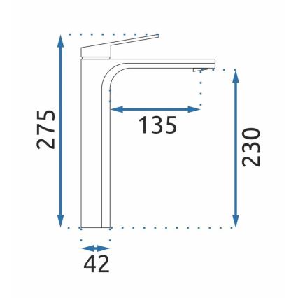 REA-B4895 - Μπαταρία νιπτήρα MARCO 27,5 cm σε σατινέ χρυσό