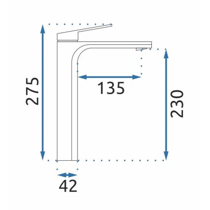 REA-B4896 - Μπαταρία νιπτήρα MARCO 27,5 εκ., μαύρη