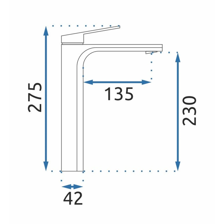 REA-B4896 - Μπαταρία νιπτήρα MARCO 27,5 εκ., μαύρη