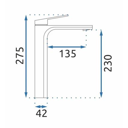 REA-B5062 - Μπαταρία νιπτήρα MARCO 27,5 cm τιτανίου