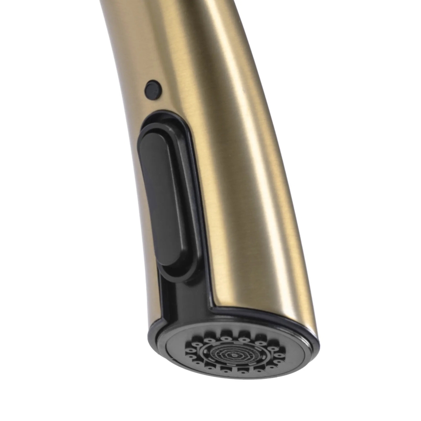 REA-B5312 - Μπαταρία κουζίνας με ανασύρσιμο ψεκαστήρα ROSS 43 cm σατινέ χρυσό