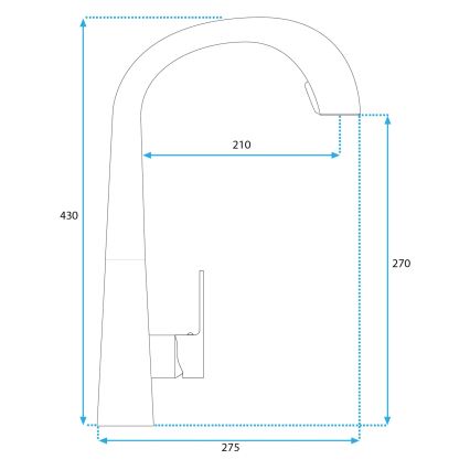 REA-B5312 - Μπαταρία κουζίνας με ανασύρσιμο ψεκαστήρα ROSS 43 cm σατινέ χρυσό