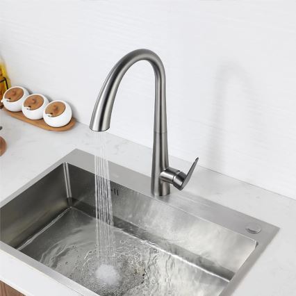 REA-B5314 - Μπαταρία νεροχύτη με ανασυρόμενη κεφαλή ROSS 43 cm νικέλ