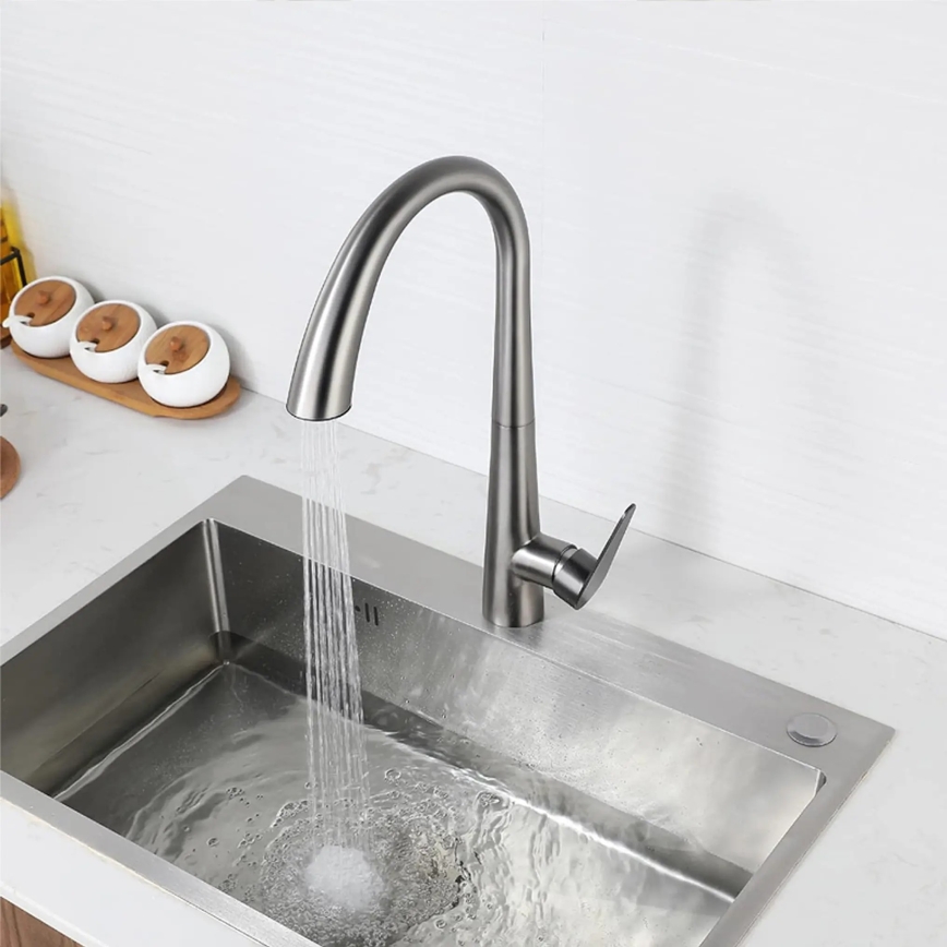 REA-B5314 - Μπαταρία νεροχύτη με ανασυρόμενη κεφαλή ROSS 43 cm νικέλ