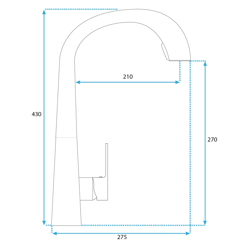 REA-B5314 - Μπαταρία νεροχύτη με ανασυρόμενη κεφαλή ROSS 43 cm νικέλ