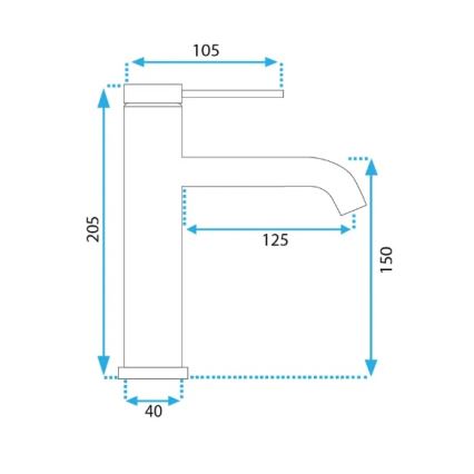 REA-B5323 - Μπαταρία νιπτήρα CLIF 20,5 cm σε σατινέ χρυσό