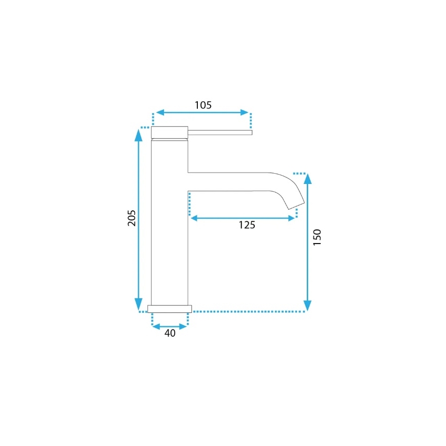 REA-B5323 - Μπαταρία νιπτήρα CLIF 20,5 cm σε σατινέ χρυσό