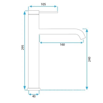 REA-B5325 - Μπαταρία νιπτήρα CLIF 29,5 εκ. ματ μαύρη