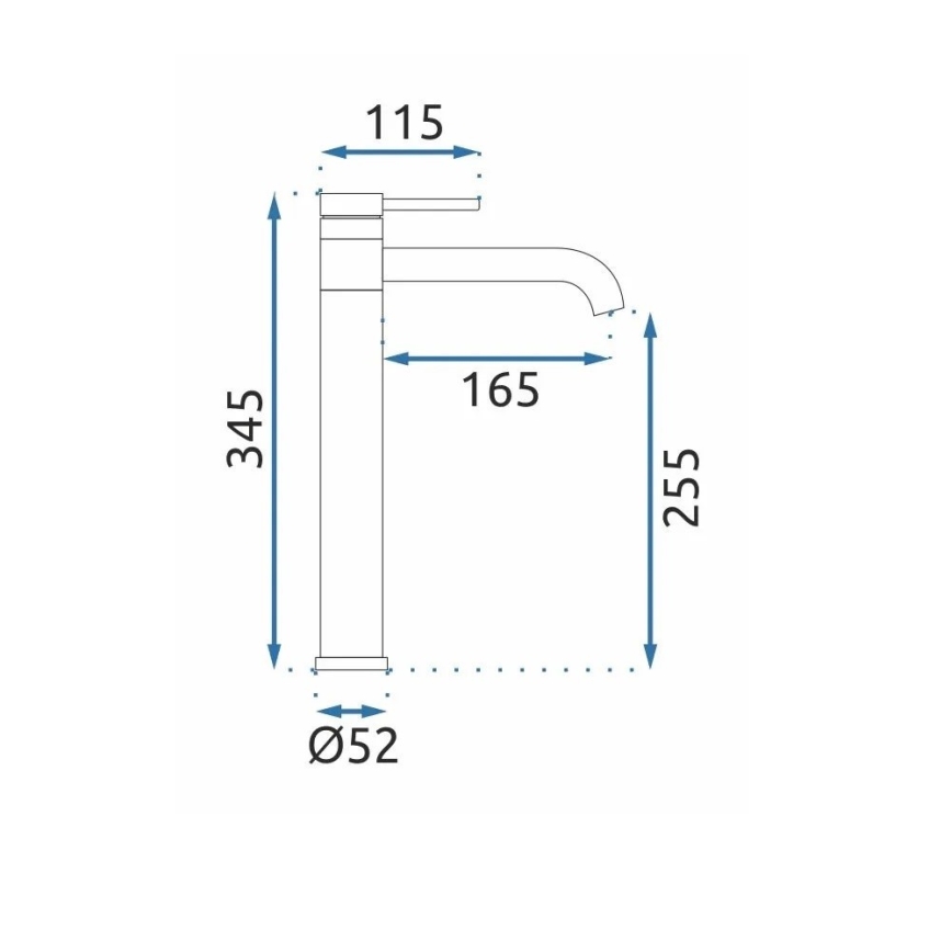 REA-B6100 - Μπαταρία νιπτήρα LUNGIS 34,5 cm γυαλιστερό χρώμιο