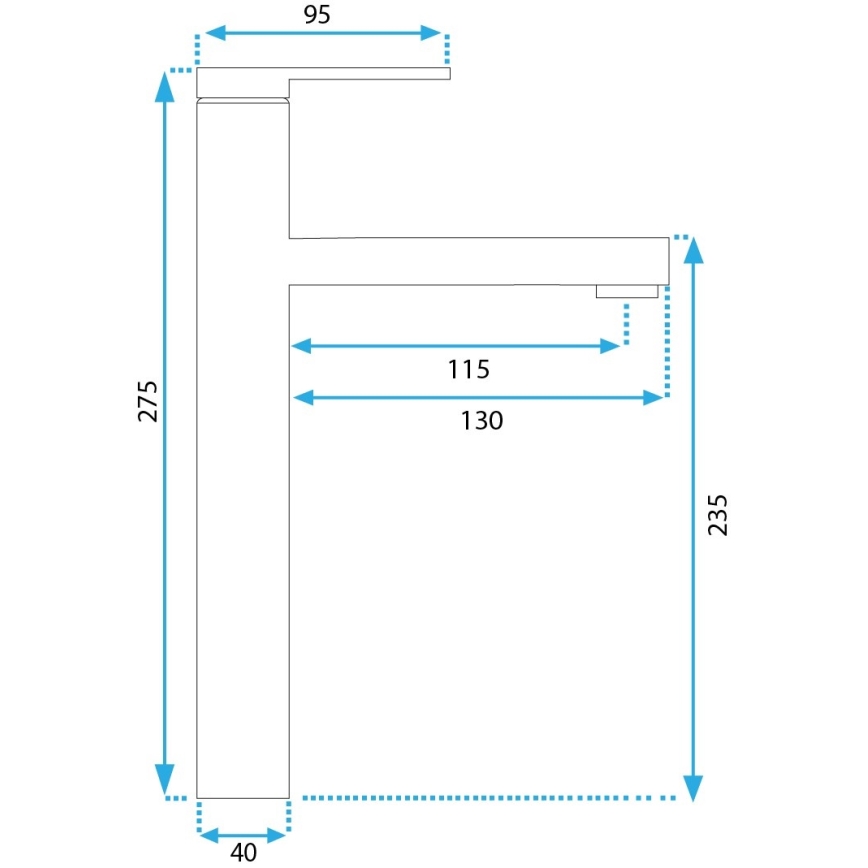 REA-B6215 - Μπαταρία νιπτήρα PIXEL 27,5 cm χρυσή