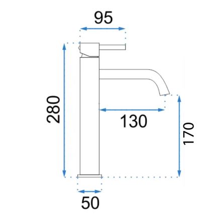 REA-B6321 - Μπαταρία νιπτήρα LUNGO 28 εκ. ροζ χρυσό