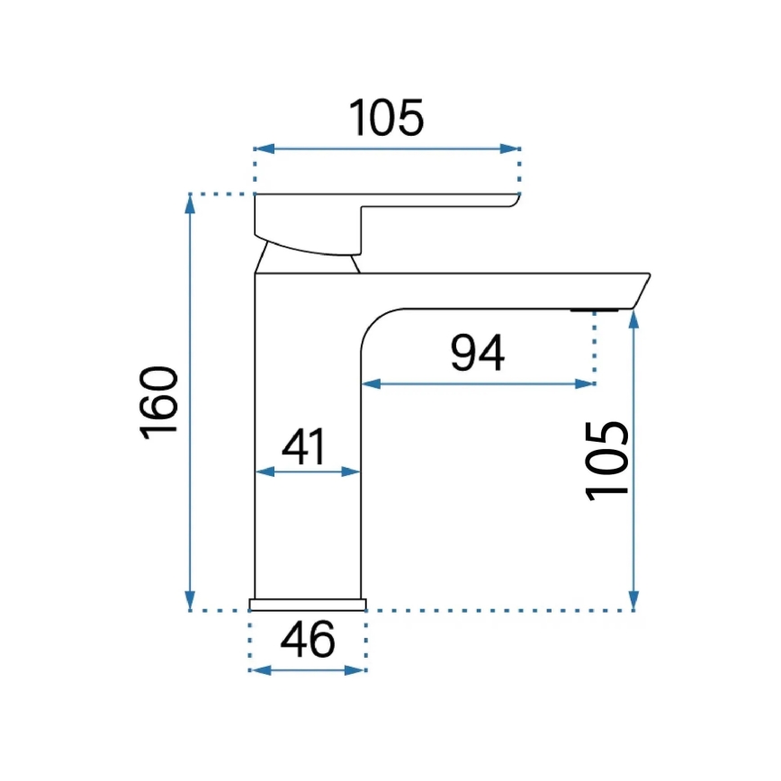 REA-B6410 - Μπαταρία νιπτήρα ARGUS 16 εκ., βουρτσισμένο χρυσό