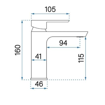 REA-B6412 - Μπαταρία νιπτήρα ARGUS 28,5 cm σε βουρτσισμένο χρυσό