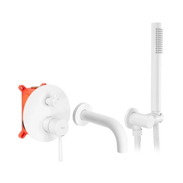 REA-B6440 - Σετ μπανιέρας με εντοιχιζόμενο μίκτη LUNGO, ματ λευκό