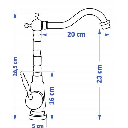 REA-B6528 - Μπαταρία νιπτήρα BONA 28,5 cm, σε βουρτσισμένο χαλκό