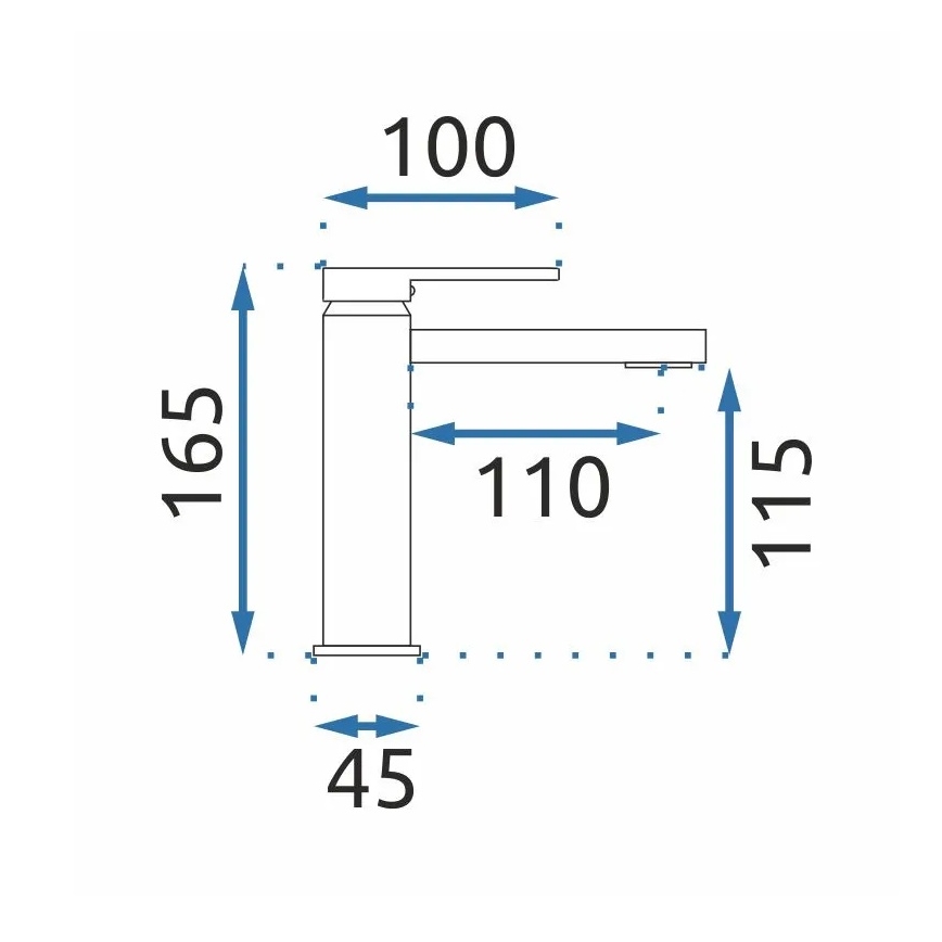 REA-B6555 - Μπαταρία νιπτήρα VERSO 16,5 cm σατινέ χρυσό