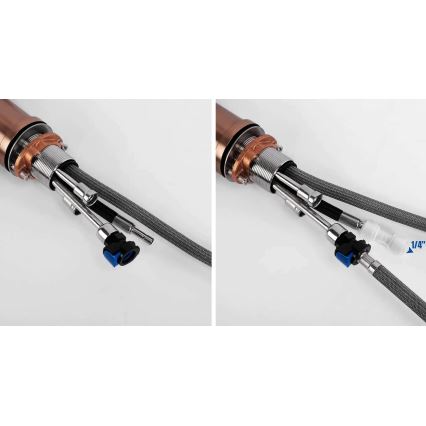 REA-B7436 - Μπαταρία κουζίνας με ανασυρόμενη κεφαλή ντους και σύστημα φιλτραρίσματος ECO FRESH 37,5 εκ. σε χάλκινο φινίρισμα