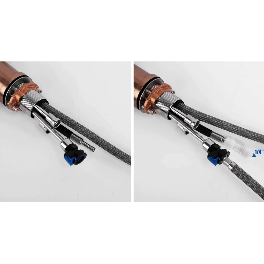 REA-B7436 - Μπαταρία κουζίνας με ανασυρόμενη κεφαλή ντους και σύστημα φιλτραρίσματος ECO FRESH 37,5 εκ. σε χάλκινο φινίρισμα