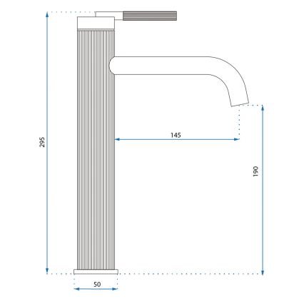 REA-B7802 - Μπαταρία νιπτήρα ARGON 29,5 cm σε βουρτσισμένο χρυσό