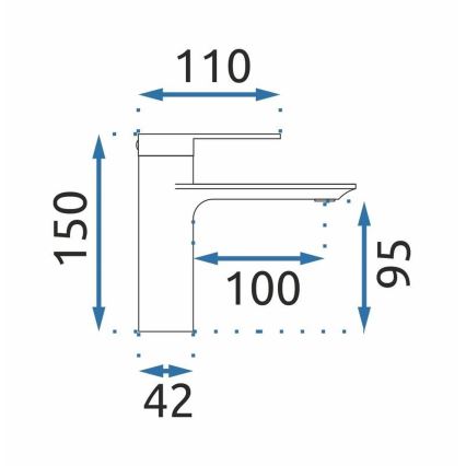 REA-B7960 - Μπαταρία νιπτήρα STORM 15 εκ., βουρτσισμένο χρυσό φινίρισμα