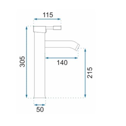 REA-B8665 - Μπαταρία νιπτήρα GRAF 30,5 cm μαύρη