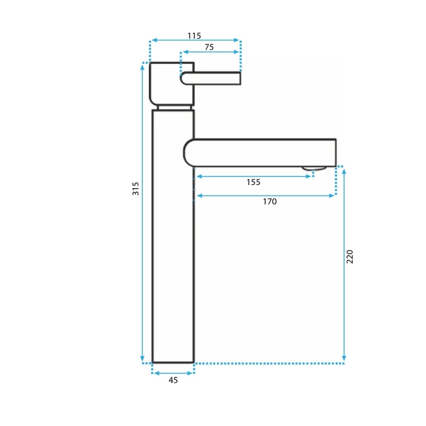 REA-B8803 - Μπαταρία νιπτήρα TESS 31,5 cm χρυσή