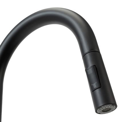 REA-B9147 - Μπαταρία κουζίνας με ανασυρόμενη κεφαλή ψεκασμού FRESH 39,5 cm σε μαύρο ματ φινίρισμα