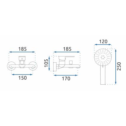 REA-B9932 - Σετ μπανιέρας BLOOM ματ λευκό/χρυσό