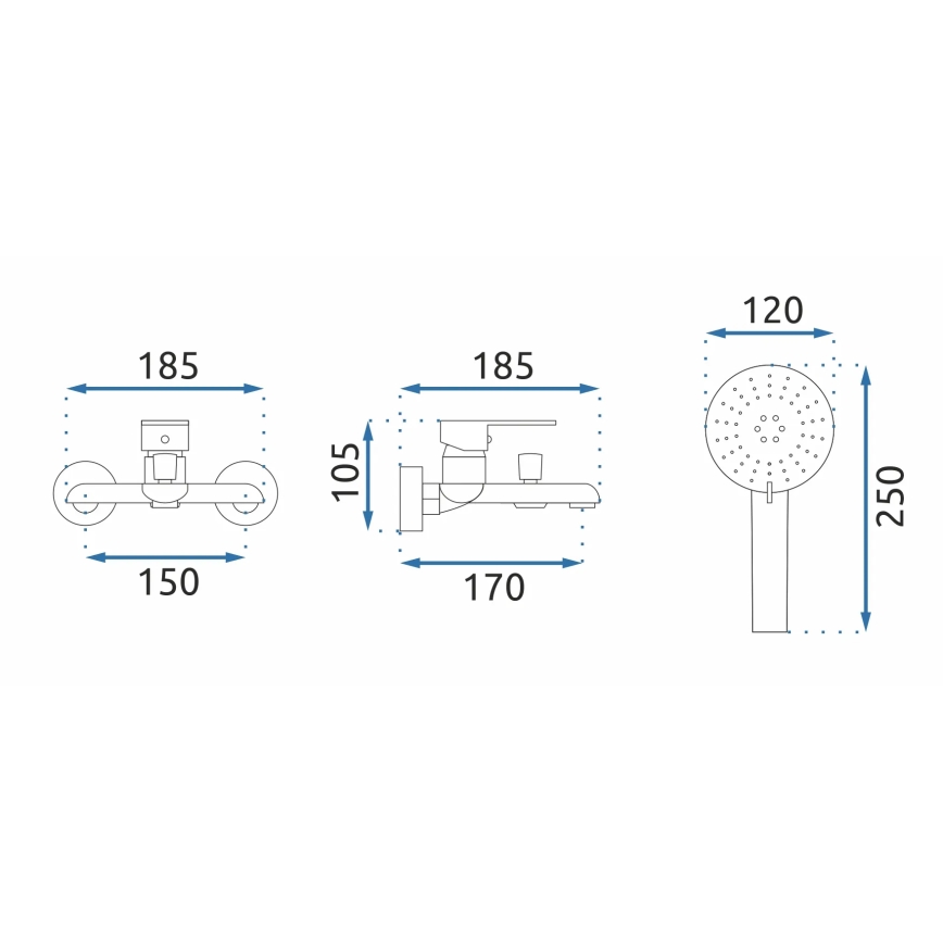 REA-B9932 - Σετ μπανιέρας BLOOM ματ λευκό/χρυσό