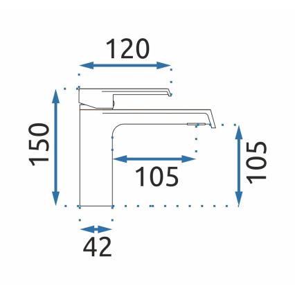 REA-B9969 - Μπαταρία νιπτήρα HASS 15 cm, βουρτσισμένο χρυσό