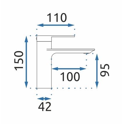 REA-B9986 - Μπαταρία νιπτήρα STORM 15 cm μαύρο ματ