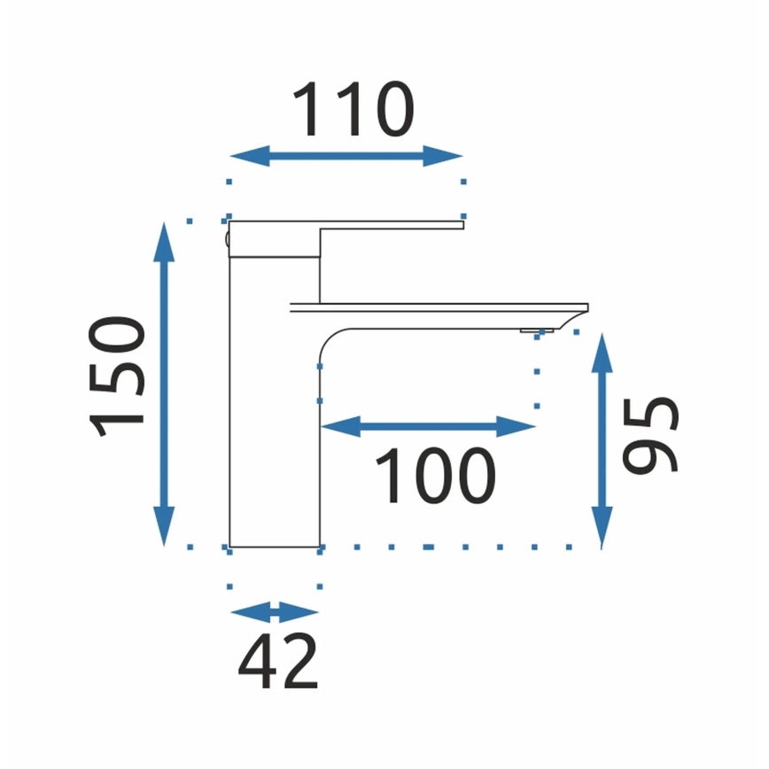 REA-B9986 - Μπαταρία νιπτήρα STORM 15 cm μαύρο ματ