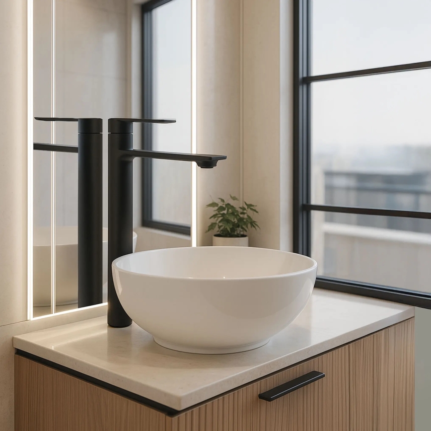 REA-B9988 - Μπαταρία νιπτήρα STORM 29,5 cm ματ μαύρη