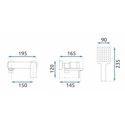 REA-B9989 - Σετ μπανιέρας STORM ματ μαύρο