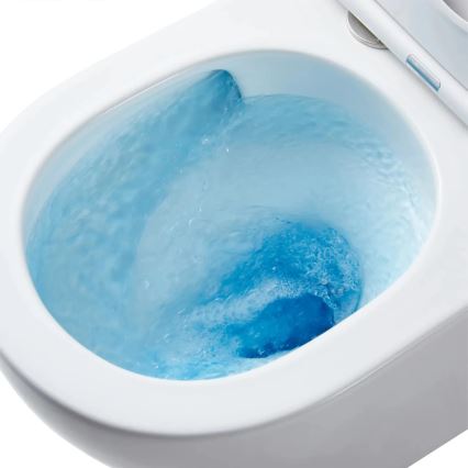 REA-C1259 - Κρεμαστή λεκάνη WC με κάθισμα CARLO MINI TORNADO RIMLESS, κεραμική/γυαλιστερό λευκό